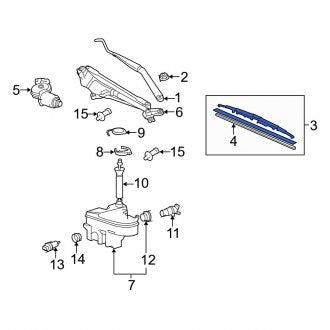 New OEM Left Windshield Wiper Blade Fits, 2002-2006 Lexus ES - Part # 852220R040