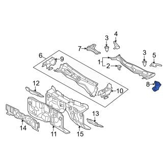 New OEM Left Cowl Grille Panel Brace Fits, 2006-2011 Lexus GS - Part # 5571630160