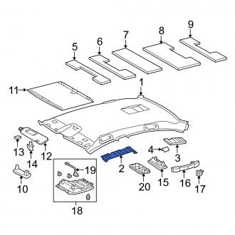 New OEM Front Right Headliner Spacer Fits, 2006 Lexus GS - Part # 6641330060