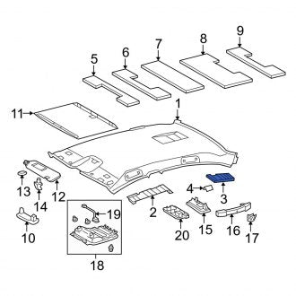 New OEM Front Left Headliner Spacer Fits, 2006 Lexus GS - Part # 6642330060