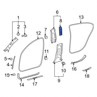 New OEM Right Seat Belt Height Adjuster Cover Fits, 2009-2011 Lexus GS - Part # 7302330020B0