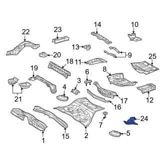 New OEM Rear Left Floor Pan Splash Shield Fits, 2006-2007 Lexus GS - Part # 5762830031