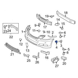 New OEM Front Upper Bumper Cover Retainer Fits, 2007-2012 Lexus ES - Part # 5387950020