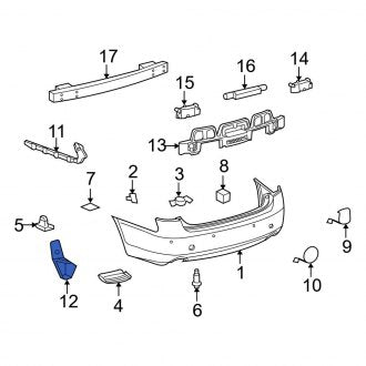 New OEM Rear Left Bumper Cover Support Rail Fits, 2006-2011 Lexus GS - Part # 5215630050