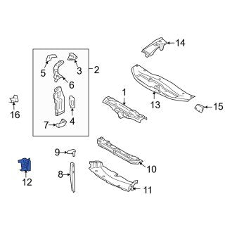 New OEM Front Right Radiator Support Baffle Fits, 2006-2011 Lexus GS - Part # 5315330160