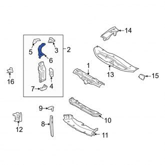 New OEM Front Right Radiator Support Panel Fits, 2006-2007 Lexus GS - Part # 5321330090