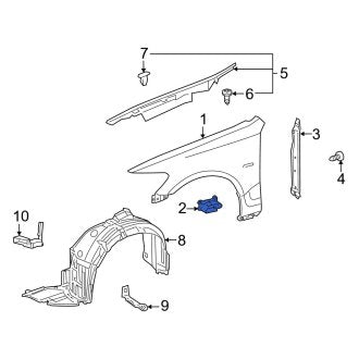 New OEM Right Fender Bracket Fits, 2006-2011 Lexus GS - Part # 5325730080