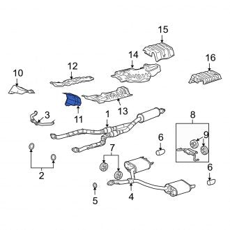 New OEM Left Catalytic Converter Heat Shield Fits, 2007-2011 Lexus GS - Part # 5815630110