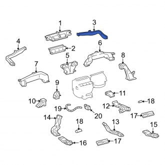 New OEM Right Instrument Panel Air Duct Fits, 2006-2011, 2013-2020 Lexus GS - Part # 8720530220