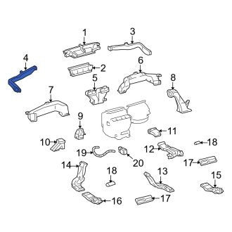 New OEM Left Upper Instrument Panel Air Duct Fits, 2006-2011 Lexus GS - Part # 5597130200