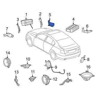 New OEM Front Radio Amplifier Bracket Fits, 2006-2009 Lexus GS - Part # 8628530290