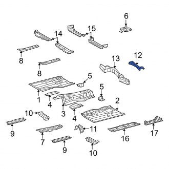 New OEM Floor Pan Crossmember Fits, 2006-2011 Lexus GS - Part # 5753330050