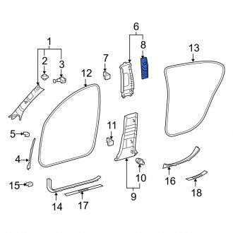 New OEM Left Seat Belt Anchor Plate Cover Fits, 2010-2011 Lexus GS - Part # 7302430020A1