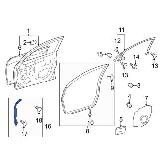 New OEM Front Right Door Seal Fits, 2009-2011 Lexus GS - Part # 6786530041