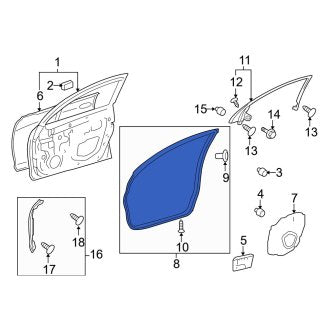 New OEM Front Left Door Shell Seal Fits, 2006-2009 Lexus GS - Part # 6786630040