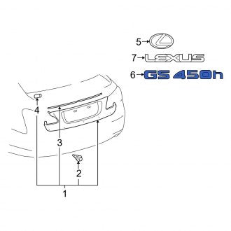 New OEM Rear Deck Lid Emblem Fits, 2006-2011 Lexus GS - Part # 7544130421