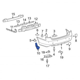 New OEM Rear Right Bumper Cover Support Rail Fits, 2006-2011 Lexus GS - Part # 5215530080