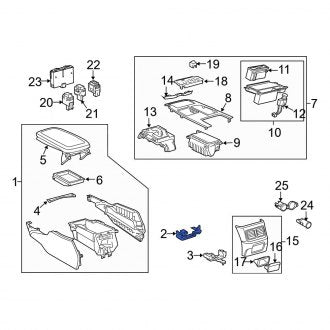 New OEM Console Bracket Fits, 2006-2011 Lexus GS - Part # 5899530210