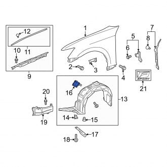 New OEM Left Fender Liner Seal Fits, 2013-2019 Lexus GS - Part # 5388730040