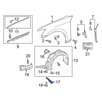 New OEM Front Right Fender Liner Extension Fits, 2013-2020 Lexus GS - Part # 5385130110