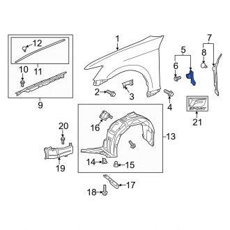 New OEM Rear Right Fender Seal Fits, 2013-2020 Lexus GS - Part # 5388230070