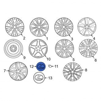 New OEM Wheel Cap Fits, 2019-2024 Lexus ES - Part # 4260353110