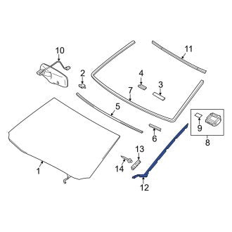 New OEM Front Left Windshield Molding Fits, 2013-2020 Lexus GS - Part # 7555230510