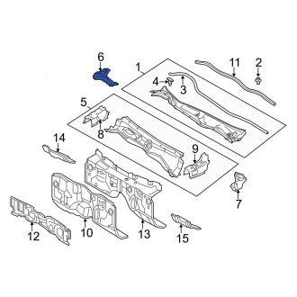 New OEM Right Cowl Grille Panel Brace Fits, 2013-2020 Lexus GS - Part # 5571530150