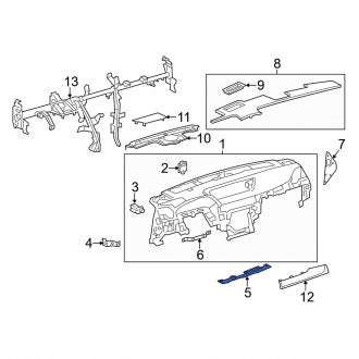 New OEM Right Instrument Panel Mounting Bracket Fits, 2013-2020 Lexus GS - Part # 5546630070