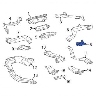 New OEM Right Upper Outer Instrument Panel Air Duct Fits, 2013-2020 Lexus GS - Part # 8721130510