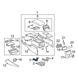 New OEM Upper Console Bracket Fits, 2013-2020 Lexus GS - Part # 5899530220