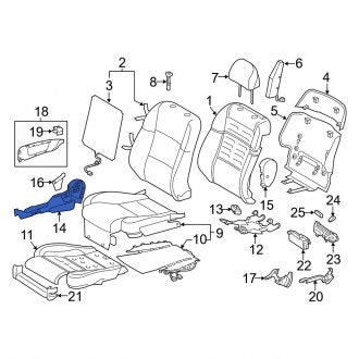 New OEM Front Left Forward Seat Frame Trim Panel Fits, 2013-2020 Lexus GS - Part # 7186830240C0