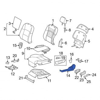 New OEM Front Right Forward Seat Frame Trim Panel Fits, 2013-2017 Lexus GS - Part # 7186730160C0