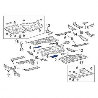 New OEM Rear Left Floor Pan Bracket Fits, 2013-2020 Lexus GS - Part # 5836830061