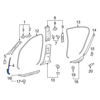 New OEM Left Kick Panel Trim Fits, 2013-2020 Lexus GS - Part # 6231630111C0