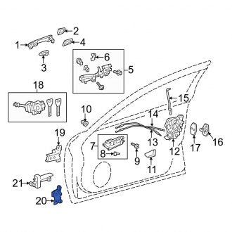 New OEM Front Right Lower Door Hinge Fits, 2011-2017 Lexus CT - Part # 6873002080