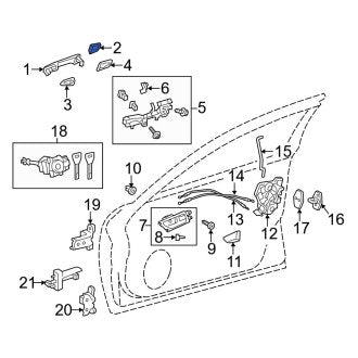 New OEM Front Left Exterior Door Handle Cover Fits, 2016-2018 Lexus ES - Part # 692180E010C2