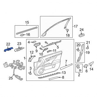 New OEM Front Right Door Window Switch Bezel Fits, 2013-2020 Lexus GS - Part # 7423130360