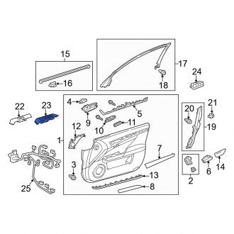 New OEM Front Left Door Window Switch Bezel Fits, 2013-2020 Lexus GS - Part # 7423230280