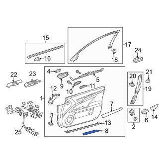 New OEM Front Door Panel Insert Fits, 2013-2015 Lexus GS - Part # 5891630150