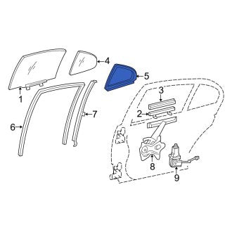 New OEM Rear Left Door Glass Seal Fits, 2013-2020 Lexus GS - Part # 6818930181