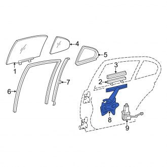 New OEM Rear Right Window Regulator Fits, 2013-2020 Lexus GS - Part # 6980333050