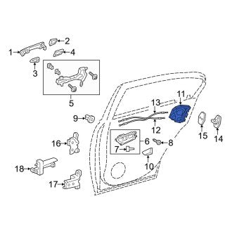 New OEM Center Left Door Latch Assembly Fits, 2013-2018 Lexus ES - Part # 6906006100