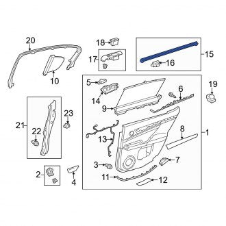 New OEM Rear Right Inner Door Window Belt Weatherstrip Fits, 2015-2020 Lexus GS - Part # 6817330202