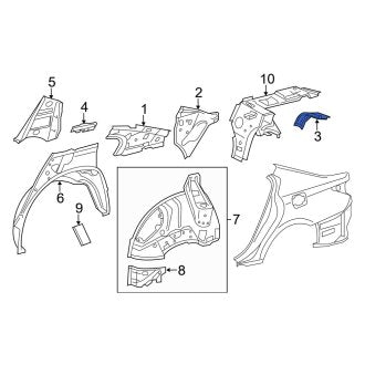 New OEM Rear Right Upper Quarter Panel Extension Fits, 2013-2020 Lexus GS - Part # 6162530110