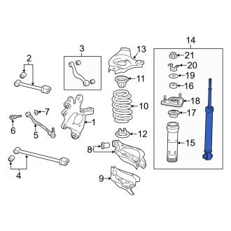 New OEM Rear Suspension Shock Absorber Fits, 2013-2015 Lexus GS - Part # 4853080759