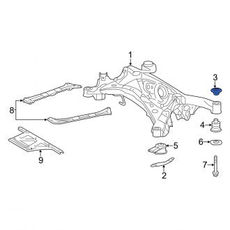 New OEM Rear Upper Suspension Crossmember Insulator Fits, 2013-2020 Lexus GS - Part # 5227730090