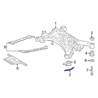 New OEM Rear Left Suspension Subframe Crossmember Brace Fits, 2016-2020 Lexus GS - Part # 5229524021