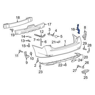 New OEM Rear Right Lower Bumper Cover Support Rail Fits, 2013-2020 Lexus GS - Part # 5256730070