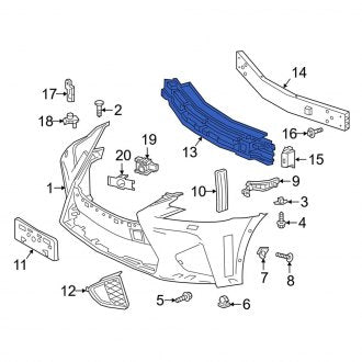 New OEM Front Bumper Impact Absorber Fits, 2016-2020 Lexus GS - Part # 5261124110